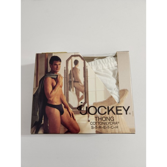 Jockey Other - Jockey Thong Underwear White Cotton Lycra Vintage 1990 Style 1047 Size S 28-30